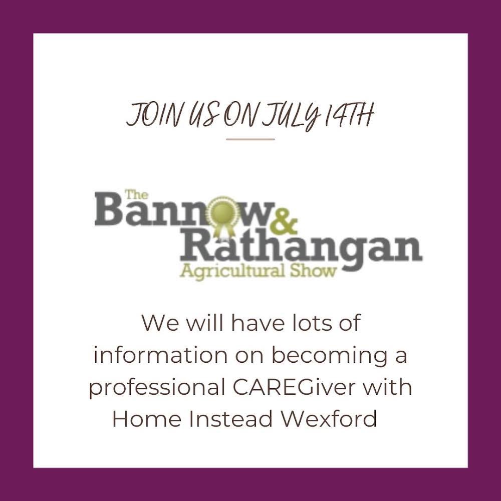 HomeWexford's tweet photo. Join us tomorrow at the Bannow &amp; Rathangan show . We will have lots of information available on becoming a professional CAREGiver with Home Instead Wexford 

#homeinstead #wexfordjobs https://t.co/NXMFlaE6qC