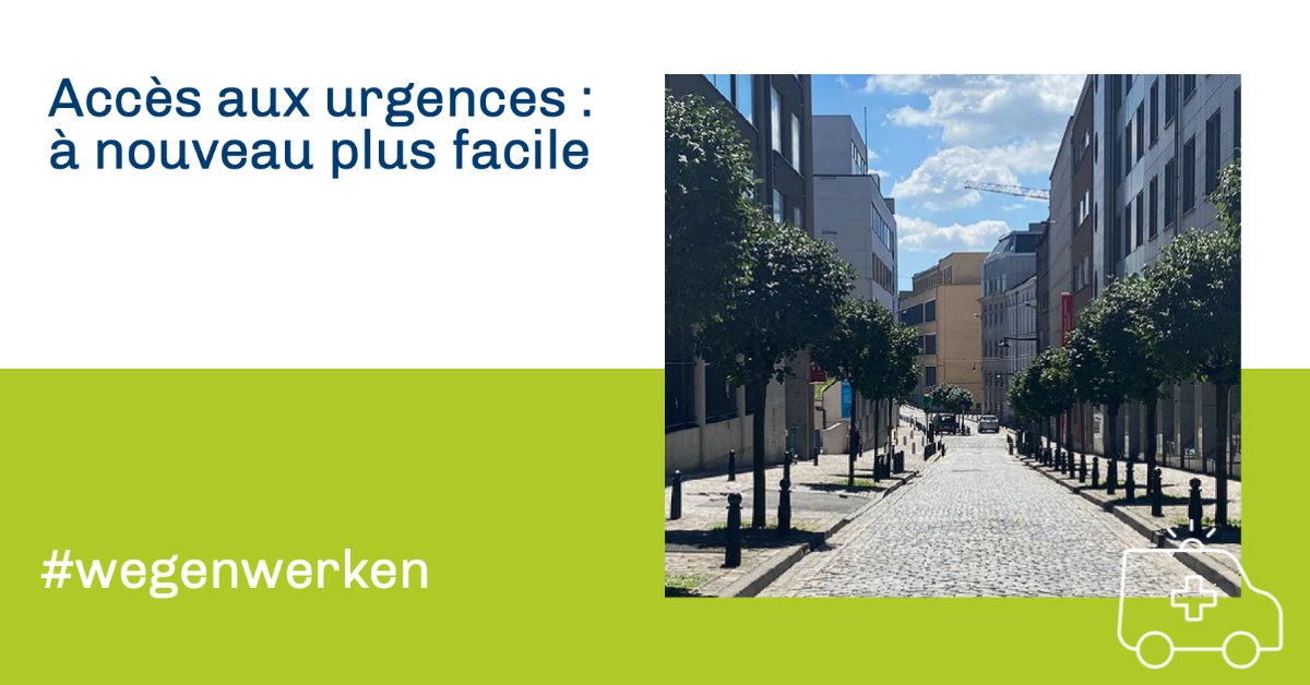 De #wegenwerken in de Broekstraat zijn afgelopen. Vous pouvez rejoindre nos #urgences tout à fait normalement en voiture. #bxl