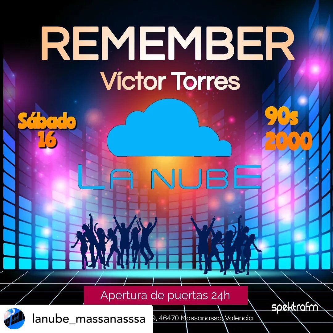 Este sábado 16 de Julio seguimos con lo mejor del Remember de los 90s y 2000 con el residente DJ Victor Torres 🔥🕺

#spektrafm #lamusicadetuvida #lanube #radiovalencia