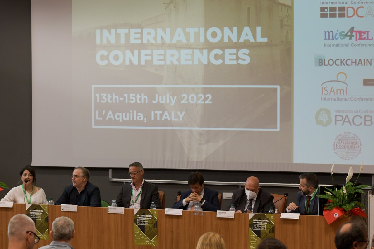 paams_events's tweet photo. 📢📢The 20th International Conference on Practical Applications of Agents and Multi-Agent Systems #PAAMS22 and co-located events:  #DCAI22 #ISAMI22 #MIS4TEL22 #BLOCKCHAIN22 #PACBB22 #DECON22 is officially inaugurated. #LAquila  @univaq https://t.co/ryLCFto9Dd