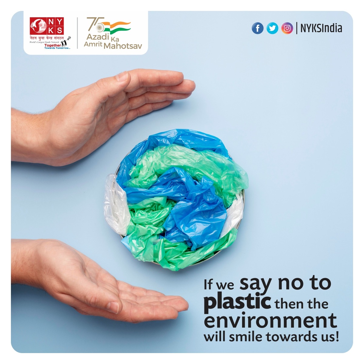 MYBharatHQ's tweet photo. Say no to plastic bags as plastic bags are threat to our environment because a single plastic bag takes up to 1000 years to decompose as it contains non-renewable petrochemicals. 

#noplastic #cleanindia #recycle #SayNoToSingleUsePlastic #Environment https://t.co/blCkgZxoUx