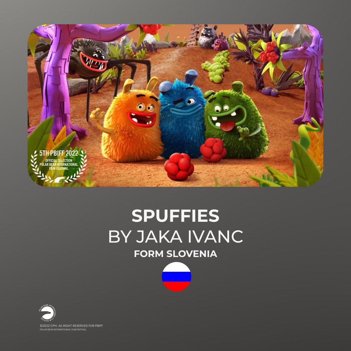 polarbeariff's tweet photo. OFFICIAL SELECTION
SPUFFIES by Jaka Ivanc - Slovenia
-----
#pbiff #Filmfestival #shortfilm #film #asskfilmfestival #festival #movie #animation #motiongraphics #actor #Slovenia #filmfestival  #climatechange #dkkultur #dkfilm #danskfilm #earth #saveplanet #climateaction #planet https://t.co/WUoT0Qdq0v