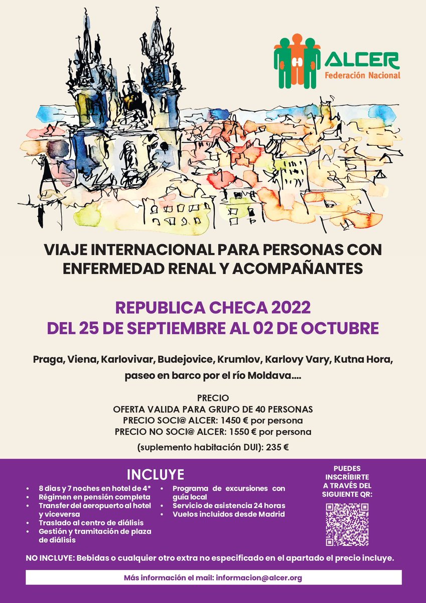VIAJE INTERNACIONAL 2022 - REPUBLICA CHECA - 25 DE SEPTIEMBRE AL 02 DE OCTUBRE
#viajeinternacional #RepúblicaCheca #25septiembre2octubre

<a href="/ALCERF/">ALCER Federación</a>