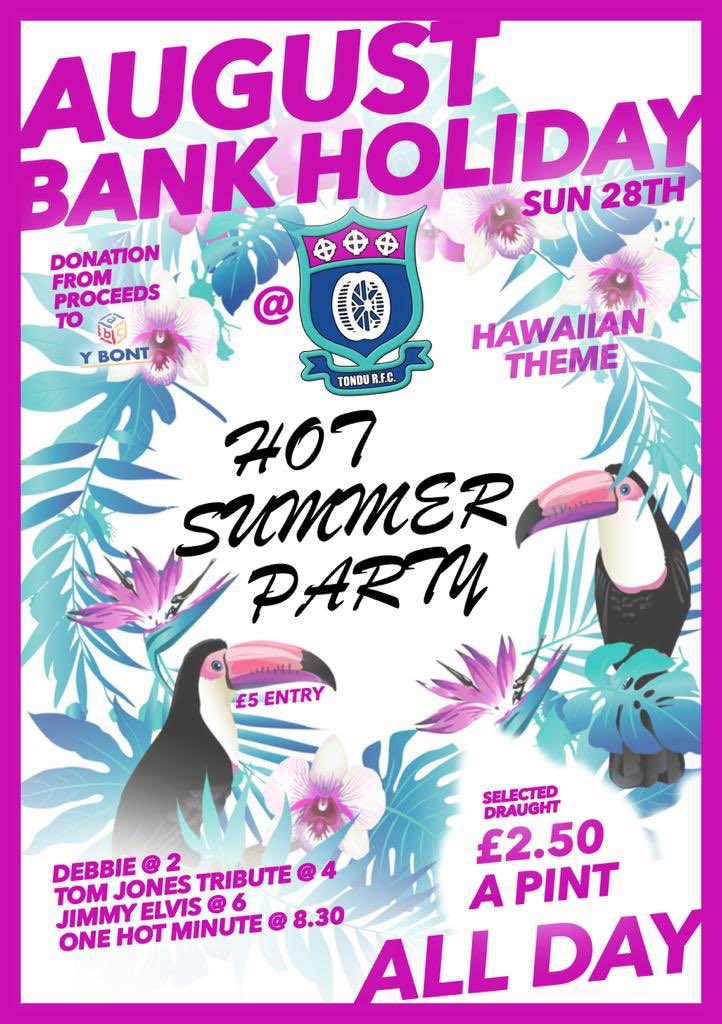 jin88vp's tweet photo. Looking forward to our next big event! August Bank Holiday the club will be back with a bang! 4 live acts, beer offers, fancy dress and plenty of fun to be had. A donation of the proceeds raised will be donated to our chosen charity Y Bont 🌸🍺🥂🌺 https://t.co/u68ltbnZCp