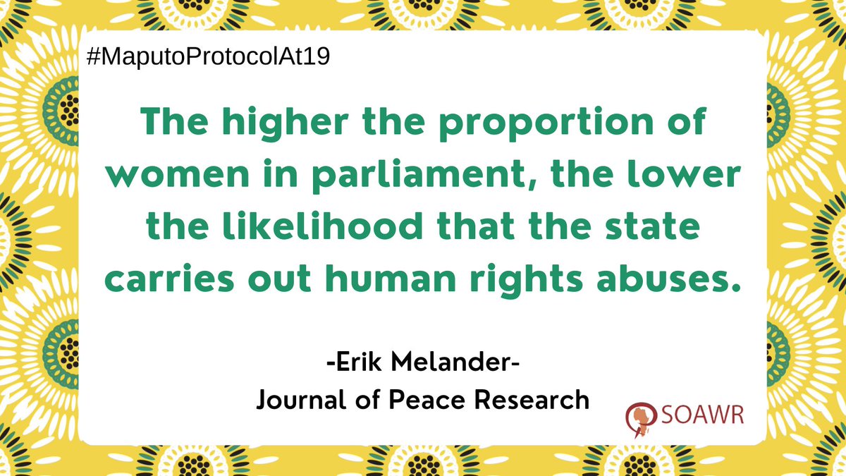 SOAWR's tweet photo. Women's political participation benefits everyone!
#MaputoProtocolAt19
๐กhttps://t.co/2bXAEFUH5i https://t.co/oa6k6QsqsM