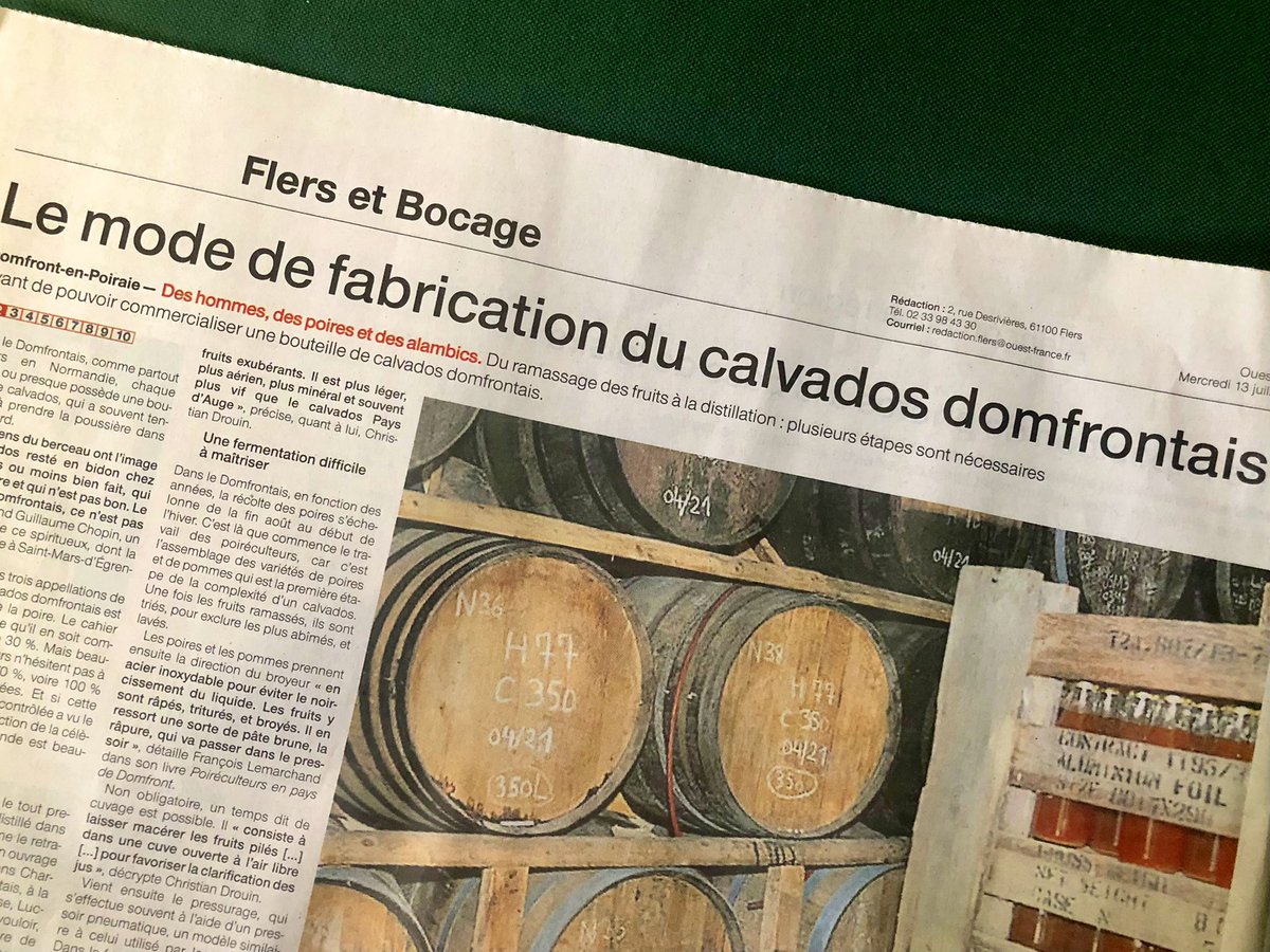NGuegan's tweet photo. Et vous, savez-vous comment le #calvados domfrontais est fabriqué ? Deuxième épisode de notre série avec @EmmFrancois à retrouver tout l’été sur @OuestFrance61 https://t.co/Fncfb3akjt https://t.co/jLvN2yyW88