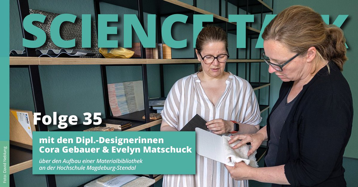 An der <a href="/hs_magdeburg/">Hochschule Magdeburg-Stendal</a> soll eine #Materialbibliothek entstehen. Was genau geplant ist und welche Vorteile die Sammlung mitbringt, ist Thema in der neuen #Podcast-Folge des "Science Talk".

🔊 spoti.fi/3ALFagH
🔖 bit.ly/3RzgvSS

#transinnolsa #innovativehochschule