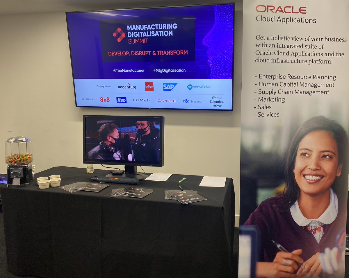 SophieAtOracle's tweet photo. Great to be back at ‘live’ events - Today we are The Manufacturing Digitalisation Summit in Manchester #MfgDigitalisation 

If you are here drop by our stand for your chance to win a Red Bill Racing Goodie Bag.
 #manufacturing #events 
@TheManufacturer https://t.co/CG4vL7meyg