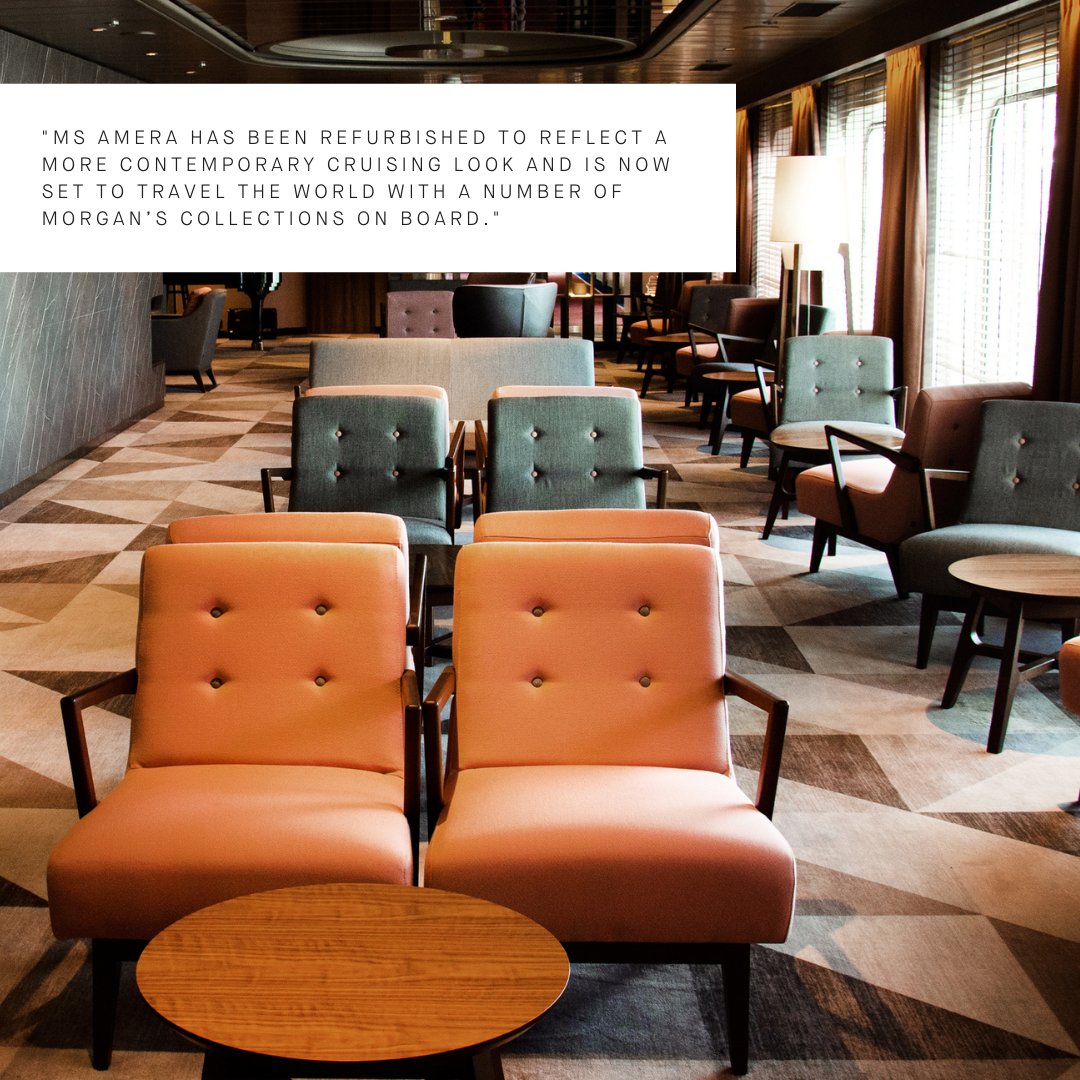 MorganSeating's tweet photo. Travelling the world on the MS Amera, are a number of Morgan collections. Showcased are an array of Havana dining chairs, a number of Soho swivel lounge chairs and a mixture of Metro lounge chairs and Hampton sofas in contrasting fabrics. 

Take a read: https://t.co/zmdHnvZdiG https://t.co/ItZ13kWsyg
