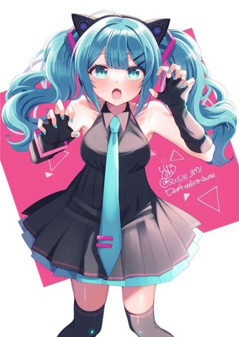 猫耳ヘッドフォンな初音ミク🐱完成しました!
\にゃー!!/ 