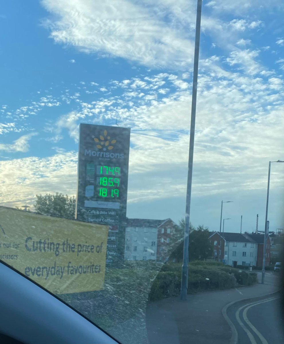 LouJoughin's tweet photo. @Morrisons can you please explain why two of your stores in Essex (Maldon and Witham) are charging such wildly different prices for fuel? They are close enough together that the same tanker probably did the delivery!! #FuelPrice https://t.co/T7BUqYSYUf