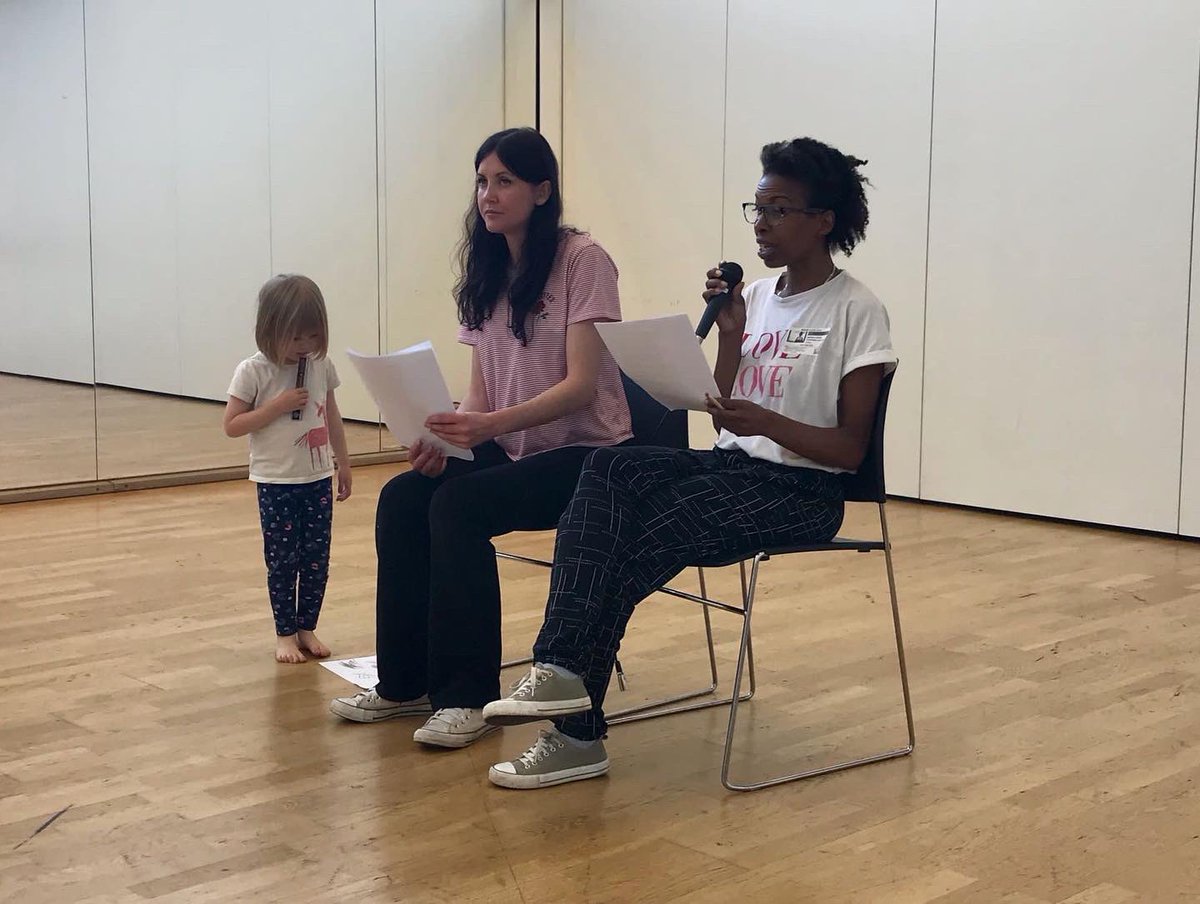 Kids in rehearsals! Yes, it can be stressful &amp; we’d probably rather leave them at home 😂 BUT sometimes it’s necessary! We’re lucky to be able to create a welcoming workspace for parents in the arts &amp; what a wonderful way to introduce them to theatre #workingmums #athena
