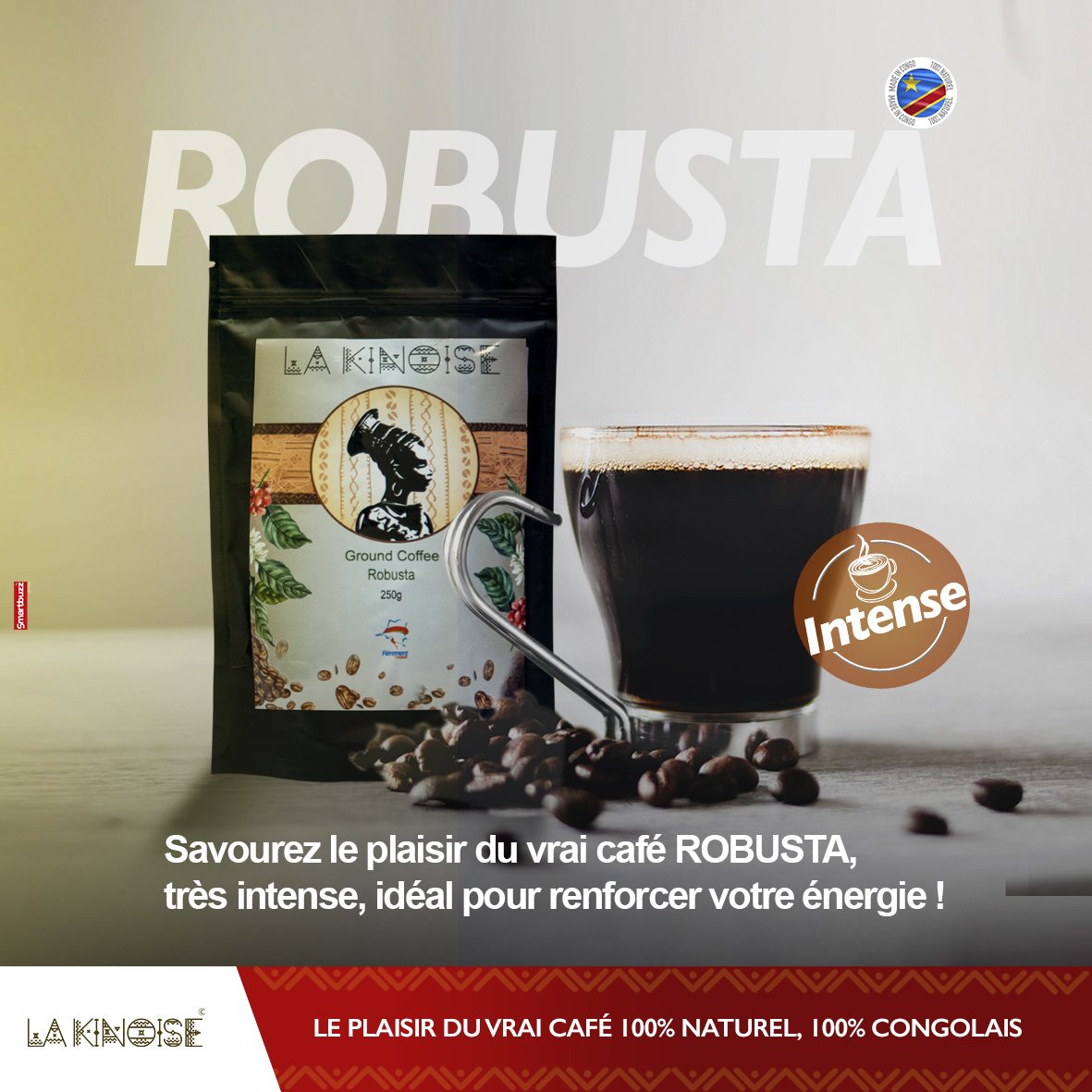 CafeKinoise's tweet photo. Boostez votre journée avec le café ROBUSTA ☕️ de Lakinoise. 😍
Le premier café cultivé et produit à Kinshasa, 100% naturel, 100% Congolais. 🇨🇩

✅Disponible dans vos supermarchés à Kinshasa, Matadi, Boma et Lubumbashi
#Café #MadeInCongo #Arabica #Arabusta #Mochaccino https://t.co/E1LaGcnNf3
