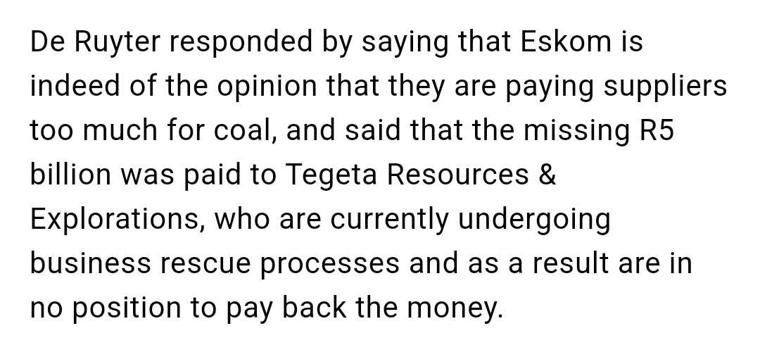 OUTASA's tweet photo. Instead of just RTing stories, maybe read it? Guess who #Tegeta belongs to? Oh, the #Guptas. Guess who ran #Eskom when they were overpaid. Oh wait, #Molefe and #Koko! #FactsMatter Guess who authorised R1,68BILLION to assist #Tegeta? That's right! Koko himself! #Facts https://t.co/6rcvWGP3iQ