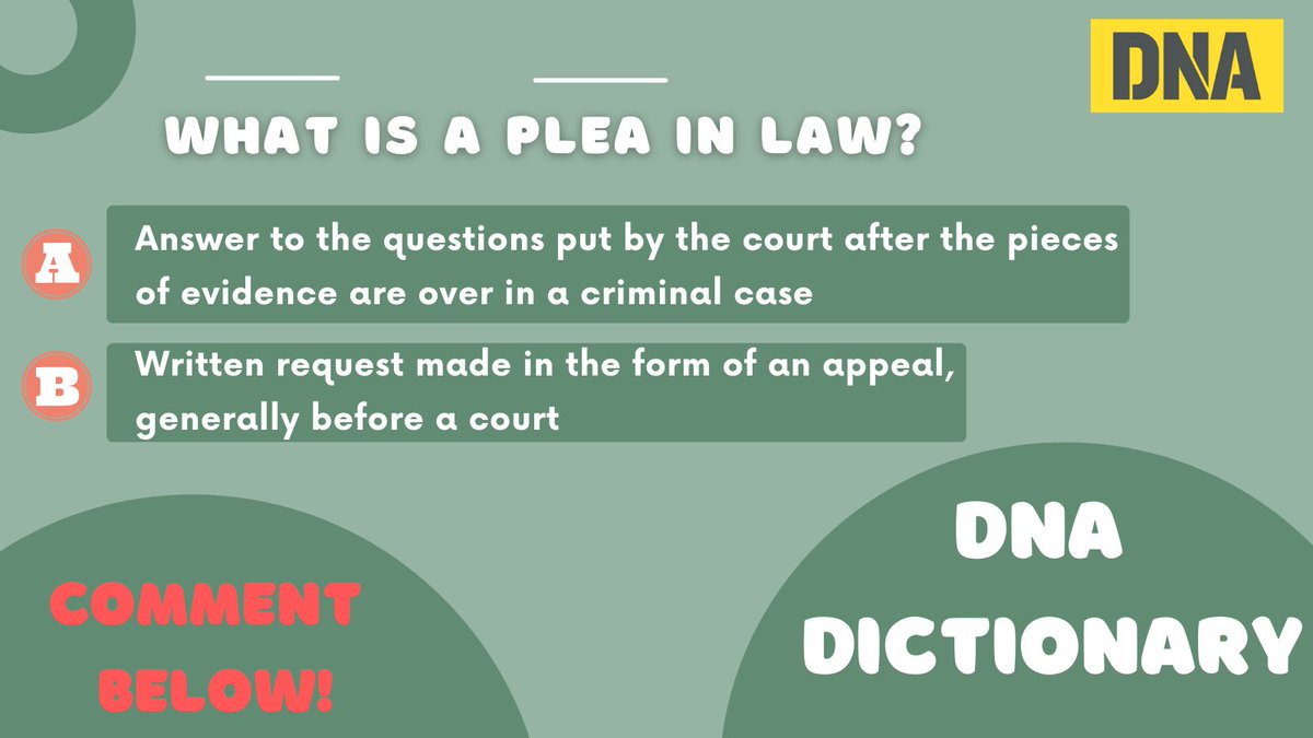 dna's tweet photo. #DNADictionary: What is a plea in law?
VOTE now!
#Plea | #Law https://t.co/sABpsSVDuo
