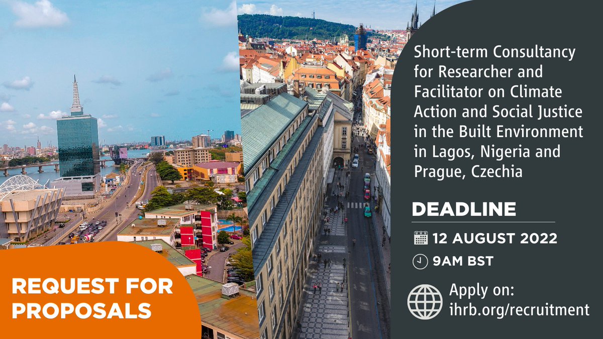 IHRB's #BuiltEnvironment programme is recruiting a short-term consultant for a project on #climateaction and social justice in the Built Environment in #Lagos 🇳🇬 and #Prague 🇨🇿 Learn more about this opportunity, apply and share ➡️ ihrb.org/recruitment/
- #nowrecruiting