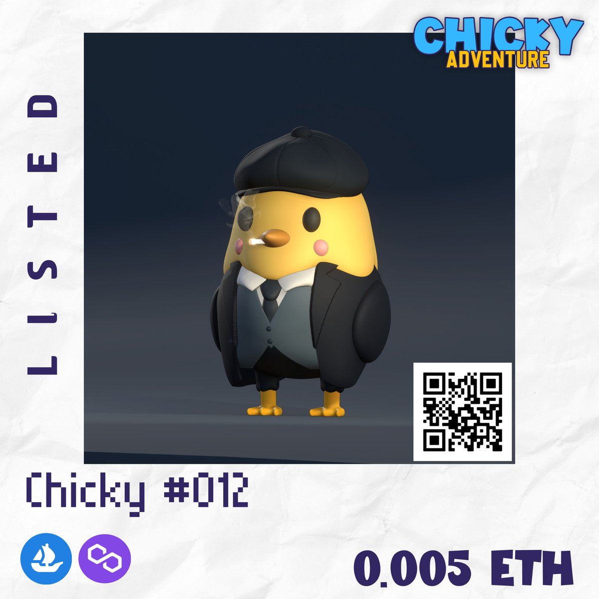chickyadventure's tweet photo. New Drop!!
Chicky #012
Available on @opensea 
Price 0.005 ETH
Polygon blockchain
No gas fee
Grab Now!
Link In Bio

#opensea #nft #nftindonesia #nftmarketplace #nftcollectibles #nftartwork #nftartist #cryptocurrency #3dnft #polygonblockchain #chickyadventures https://t.co/h1NAV2AlnB