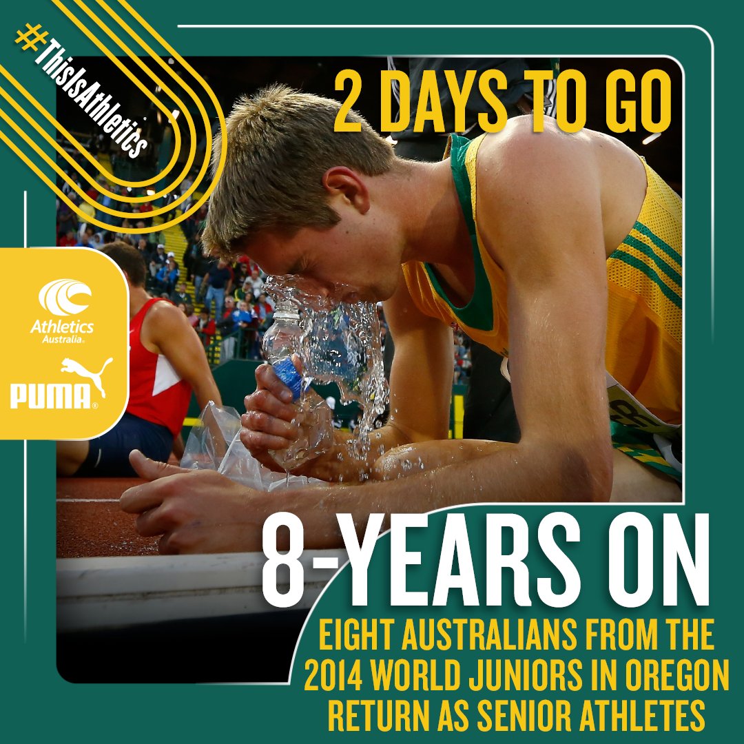 Through the ranks 📈

Eight Australian athletes from the 2014 World Juniors in Oregon return for <a href="/WCHoregon22/">World Athletics Championships Oregon22</a> eight years later, lead by <a href="/CedricDubler/">Cedric Dubler</a> who won silver.

Others were Kennedy, Denny, Hull, Marschall, McDermott, Griffith and Baden 💚💛

✌️ days to go

#ThisIsAthletics