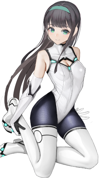 が汚いく感じたので体だけ修正をかけたら最後の方でお尻の位置がおかしくなってしまい泣く泣く下半身描き直しました。また背景はサイバー感のある床を考えていたのですがごちゃごちゃしてたので没にそうするとシンプルめなデザインなのに背景も白で全くフックが無くなってしまったので苦肉→ 