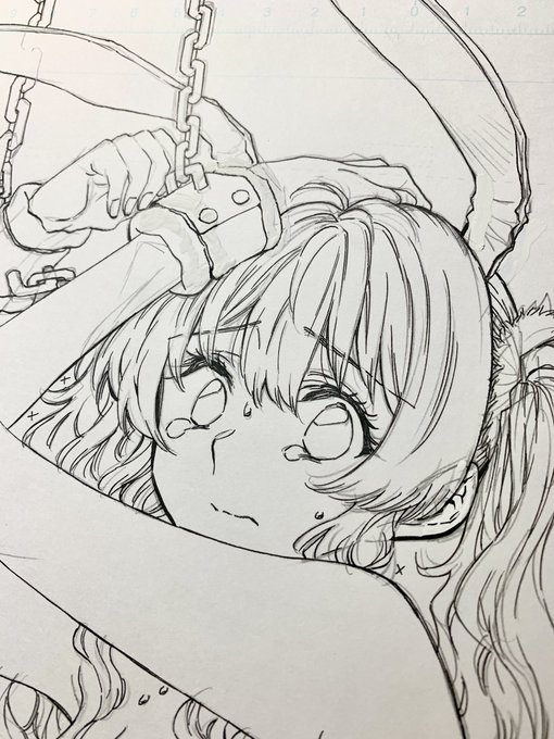 おっぱいのラインは特に欲望をぶつけては修正してを繰り返してる。黒ベタはワケあって別紙。 