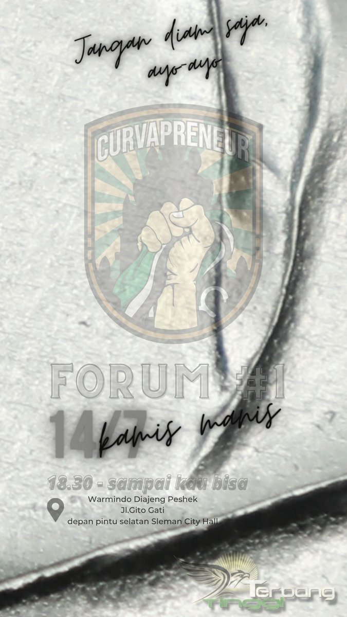 Undangan terbuka u/ PSS fans yang berwirausaha mulai dari yg baru ingin buka usaha, wirausaha skala mikro, kecil, menengah dan besar.. mari bergabung dlm FORUM perdana CURVAPRENEUR, wadah belajar dan berbagi pengalaman wirausaha. Nara hubung 0877 7455 1976. #StrongerTogether