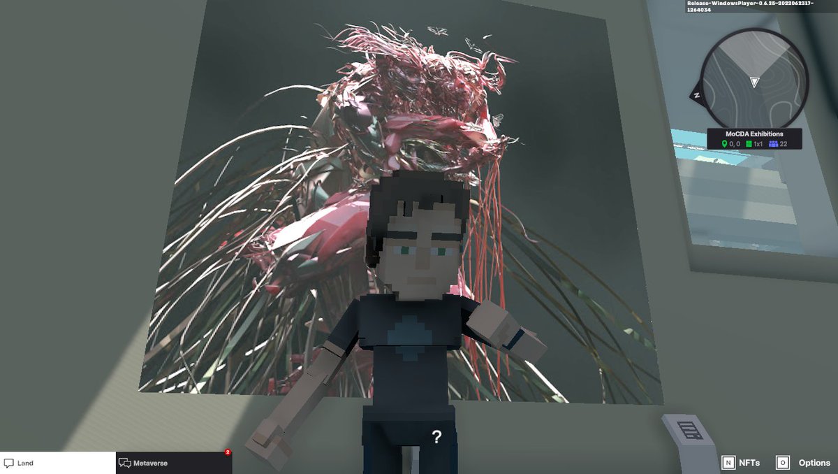 TTealman's tweet photo. @TheSandboxGame @MOCDA_ I just participated in the #TheSandbox weekly contest for a chance to win 200 mSAND! Here is my favorite piece from the ‘Impossible Worlds’ exhibition, check out my screenshot below!
👇 https://t.co/vUyMoyajWX