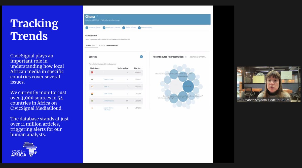 Now hearing live from <a href="/A_Strydom/">amanda strydom (amandas.bsky.social)</a> on CivicSignal <a href="/Code4Africa/">Code for Africa</a> in our important session on implementing AI in small-mid size African newsrooms #DMAfrica22