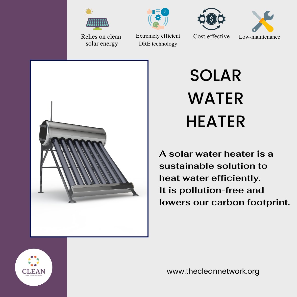 thecleannetwork's tweet image. Solar water heater brings a sustainable and environment friendly solution.

If you are looking for Solar Water Heater, visit India Renewable Appliances Portal (I-REAP) 👇
thecleannetwork.org/waterheater.php

#IREAP #DRE #renewableenergy #solarproduct #cleanenergy