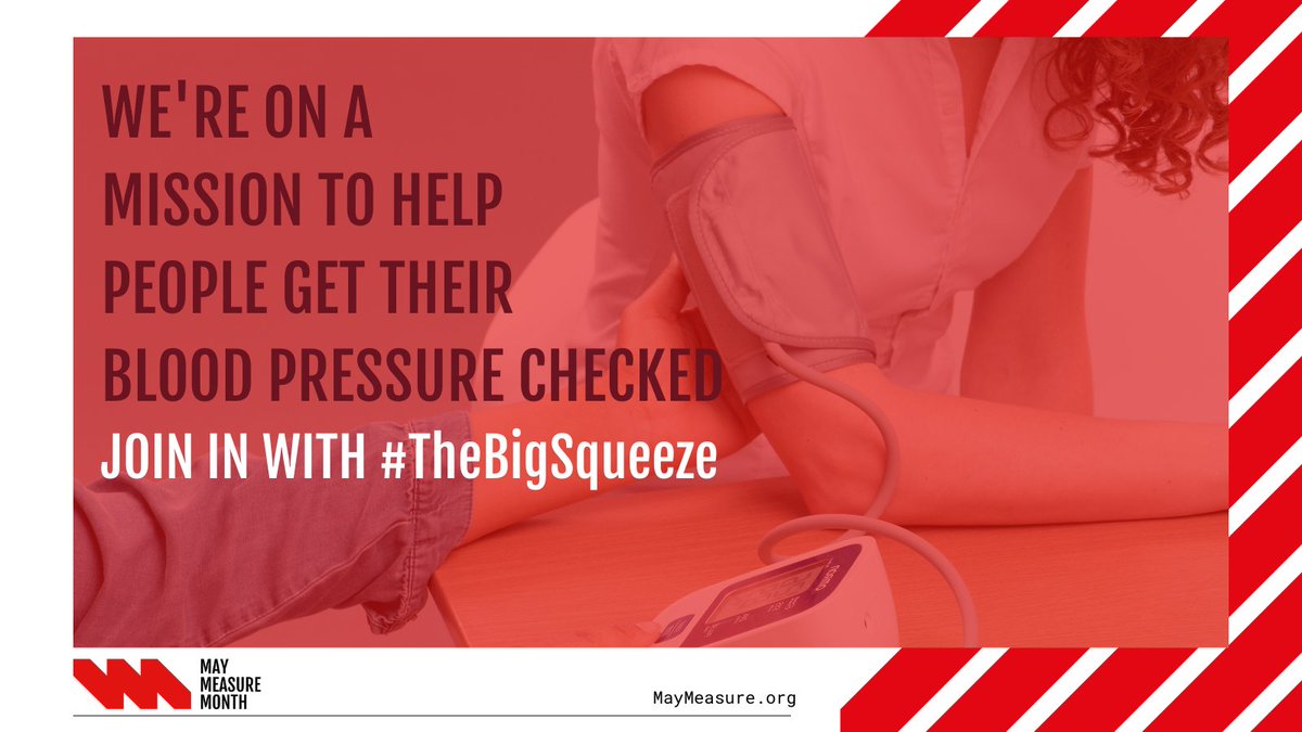We’re on a mission to educate people on the importance of checking their blood pressure regularly. Why? Because raised BP is the number one cause of preventable death worldwide. Find out more about MMM and our aim on our website maymeasure.org/about Join in with #TheBigSqueeze