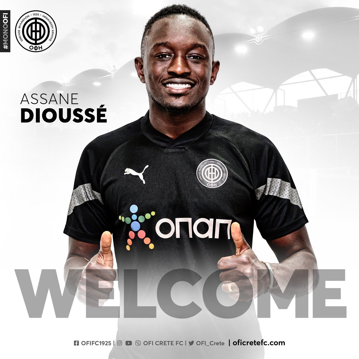 actusainte's tweet photo. 🚨 L'@OFI_Crete officialise l'arrivée d'Assane Diousse !

Merci Assane. 💚
#ASSE https://t.co/m1IYLCgk9z