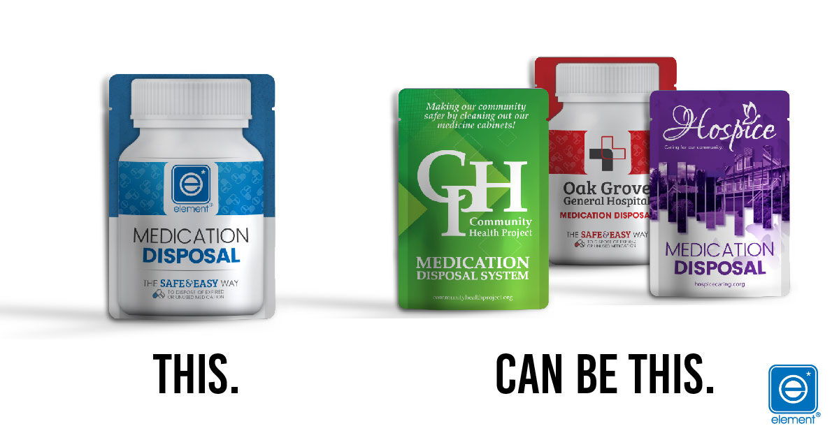 ElementMDS's tweet photo. Custom branding and packaging for your medication disposal program.! Call us at (877) 441-8906 to get started! https://t.co/r2RxAQcjJi