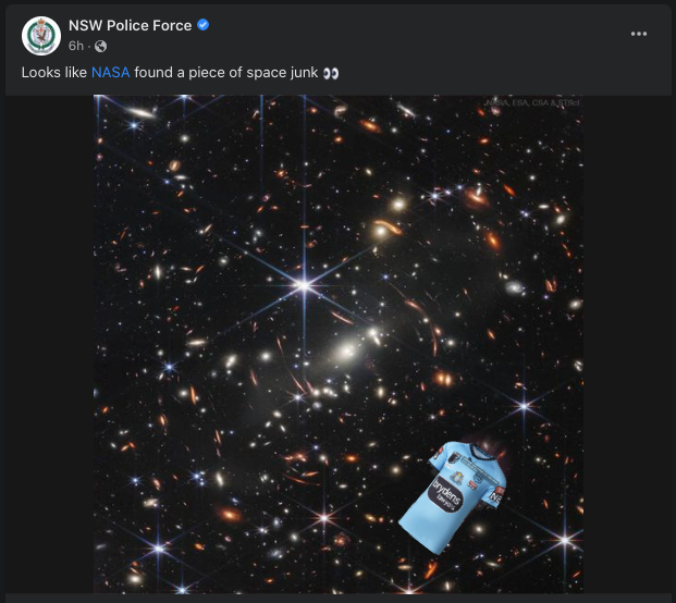 QldPolice's tweet photo. Hey, NSW police: We fixed your status for you.
Ground Control to Major Fail...👽 https://t.co/DTnkuIC5jm