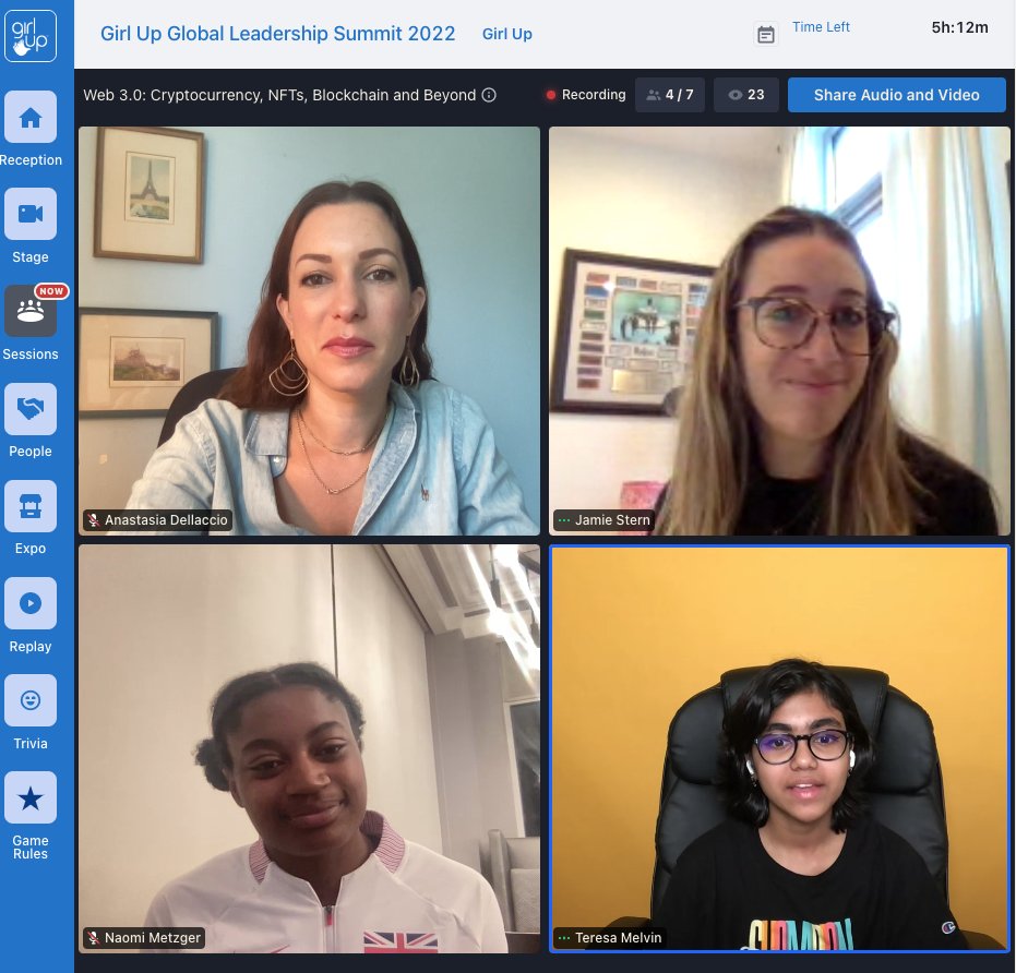 joinmoxies's tweet photo. gm gm! started the day in the best way with @GirlUp and our Web3 Workshop for their Global Summit!
Amazing panel + workshop w @TeresaMelvinart @afrochicksnft @jaydisco_ @SocialGoodBiz @WCOINetwork + @juliettebrindak !!
#womeninweb3 #girlsinweb3 #nftkids #gogirls #girlupsummit https://t.co/Podh85jy0H