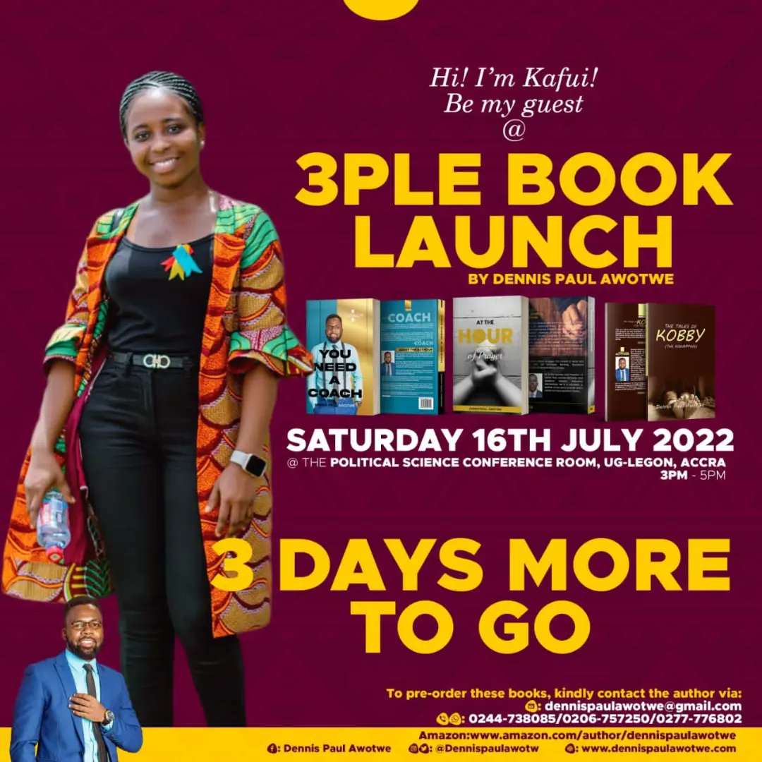 dennispaulawotw's tweet photo. Blessed mid-week!
Hope you are ready to support my book launch?
Let's make good impact together through books!
Let's do triple!!!
#BookLaunch
#AdelphosPublisher
#AdelphosBookStore
#authorshelpingauthors
#authorssupportingauthors
#AuthorsSupportAuthors
#Phanet
#UpperCityCh https://t.co/cOnykOooUg