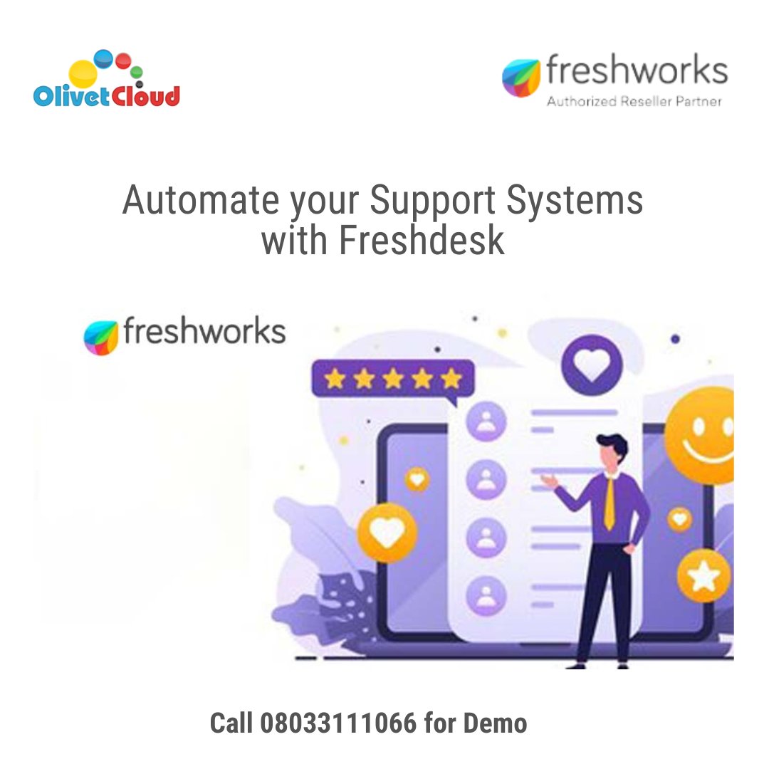 OlivetCloud's tweet image. Beautiful Solutions for Support &amp;amp; Sales, to Delight Customers &amp;amp; Employees. A Feature Packed Product Suite for Businesses of All Sizes. Get Started! Feature Packed.  Call 08033111066 For Demo.
#freshworks
#freshworkspartner
#Customersupportsystem
#olivetcloudsolutions