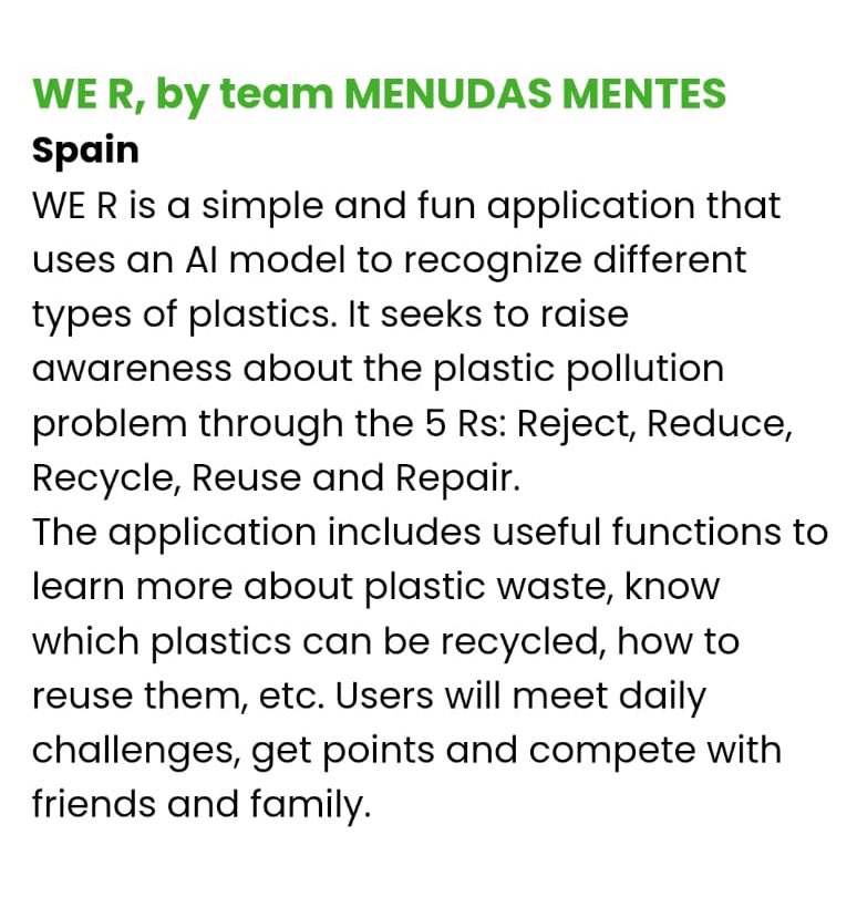 Un equipo aragonés pasa a la final de <a href="/technovation/">Technovation</a> con su app “We R”.
Enhorabuena equipo 👏🏽