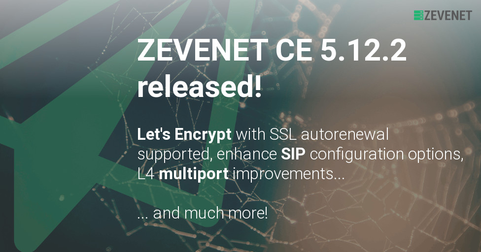 rhouma_a's tweet photo. ZEVENET #Community_Edition v5.12.2 Released! #letsencrypt auto-renewal integration, #SIP configuration options, L4 #multiport improvements, and much more! Try it today @zevenet #zevenet #loadbalacer #reverseproxy #Linux #opensource #debian 
https://t.co/Wt6kgh0Awf https://t.co/wxIOvqpgLi