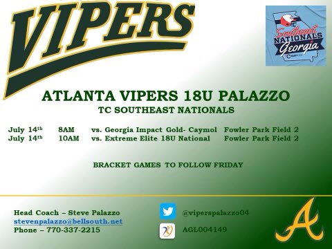 Triple Crown SE Nationals Pool Play starts tomorrow at Fowler Park. Come see us!