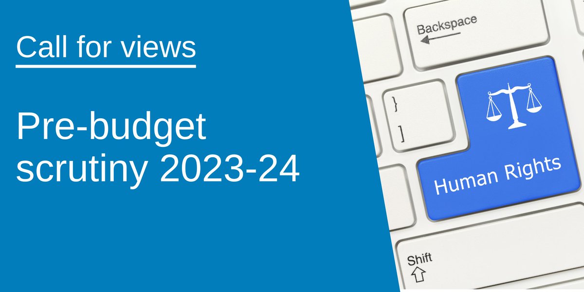 How should the Scottish budget support equality and human rights?

Over recess we want to hear from you about how human rights budgeting can have an impact across Scotland as part of our pre-budget scrutiny.⚖️

Share your views here➡️ ow.ly/2YYv50JTE5o