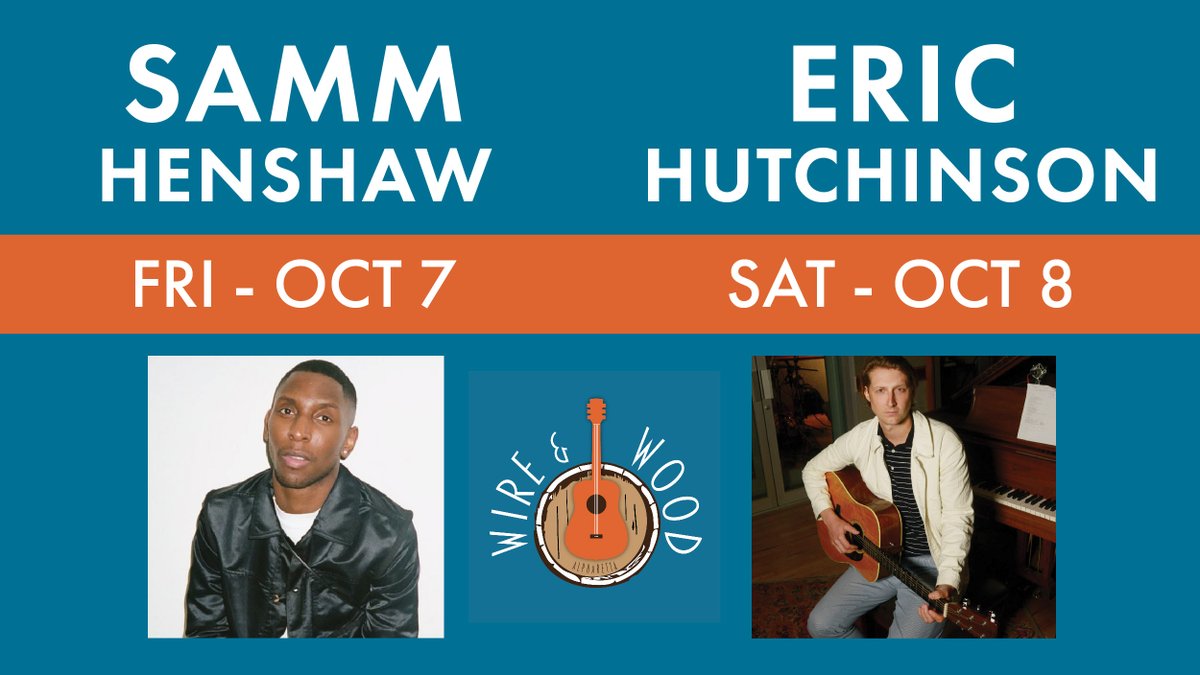 Excited to present Samm Henshaw and Eric Hutchinson at Wire &amp; Wood 2022. Save the dates and join us in downtown Alpharetta. Stay tuned for additional talent announcements.
#awesomealpharetta