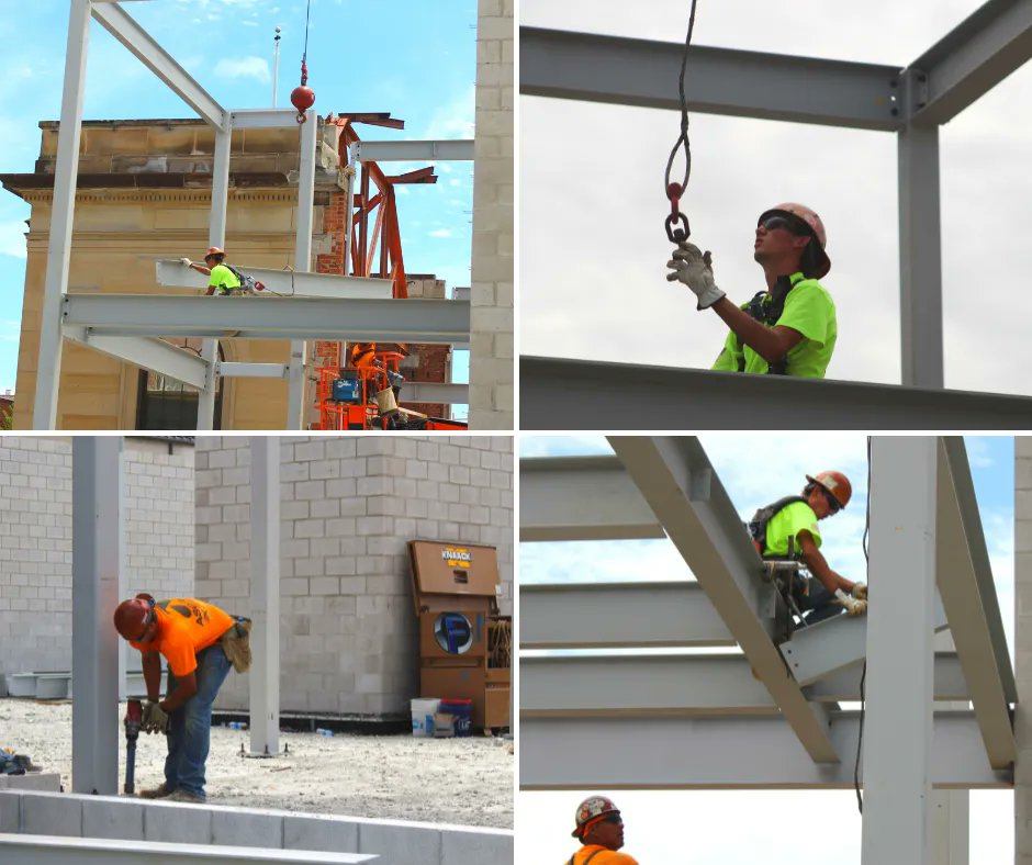 FoundationSteel's tweet photo. Steel erection has begun for the @cityofbg New Admin Services Bldg. Another solid project with #MosserConstruction.
#FoundationSteel #UnionIronworkers #UnionOperator #SteelErection #UnionStrong #IBuildAmerica #IBuildAmericaOhio #IBuild419 #IBuildOhio https://t.co/xBfvuEybAn