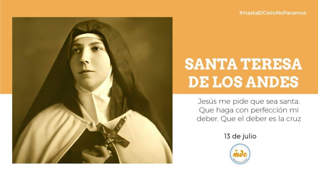 mdcatolicos's tweet image. Santa Teresa de Los Andes: "Jesús me pide que sea santa. Que haga con perfección mi deber. Que el deber es la cruz".

#misionerosdigitales #padreluiszazano #hastaelcielonoparamos #mdcatolicos #santidad #catolicos

misionerosdigitales.com/celebraciones-…