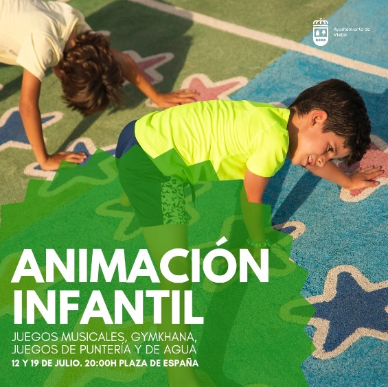 #SaludPúblicaAndalucía
 ¡Jornadas de animación infantil en #ViatorRELAS!😍
El próximo 19 de julio en la Plaza de España a partir de las 20:00horas para disfrutar de un atardecer lleno de juegos musicales, acuáticos, etc.
#LocalizarlaSalud <a href="/saludand/">Consejería de Sanidad, Presidencia y Emergencias</a> <a href="/DAPAlmeria/">Distrito Sanitario Almería</a> <a href="/Viatoraldia/">Ayuntamiento de Viator</a>
