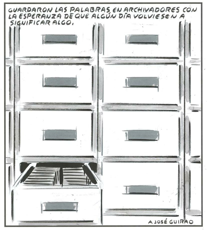 BurriezaMateos's tweet photo. A José Guirao, exministro de #Cultura 'in memoriam'; una viñeta de #Archivos por #ElRoto, hoy en @el_pais https://t.co/f4PG9fmJrU