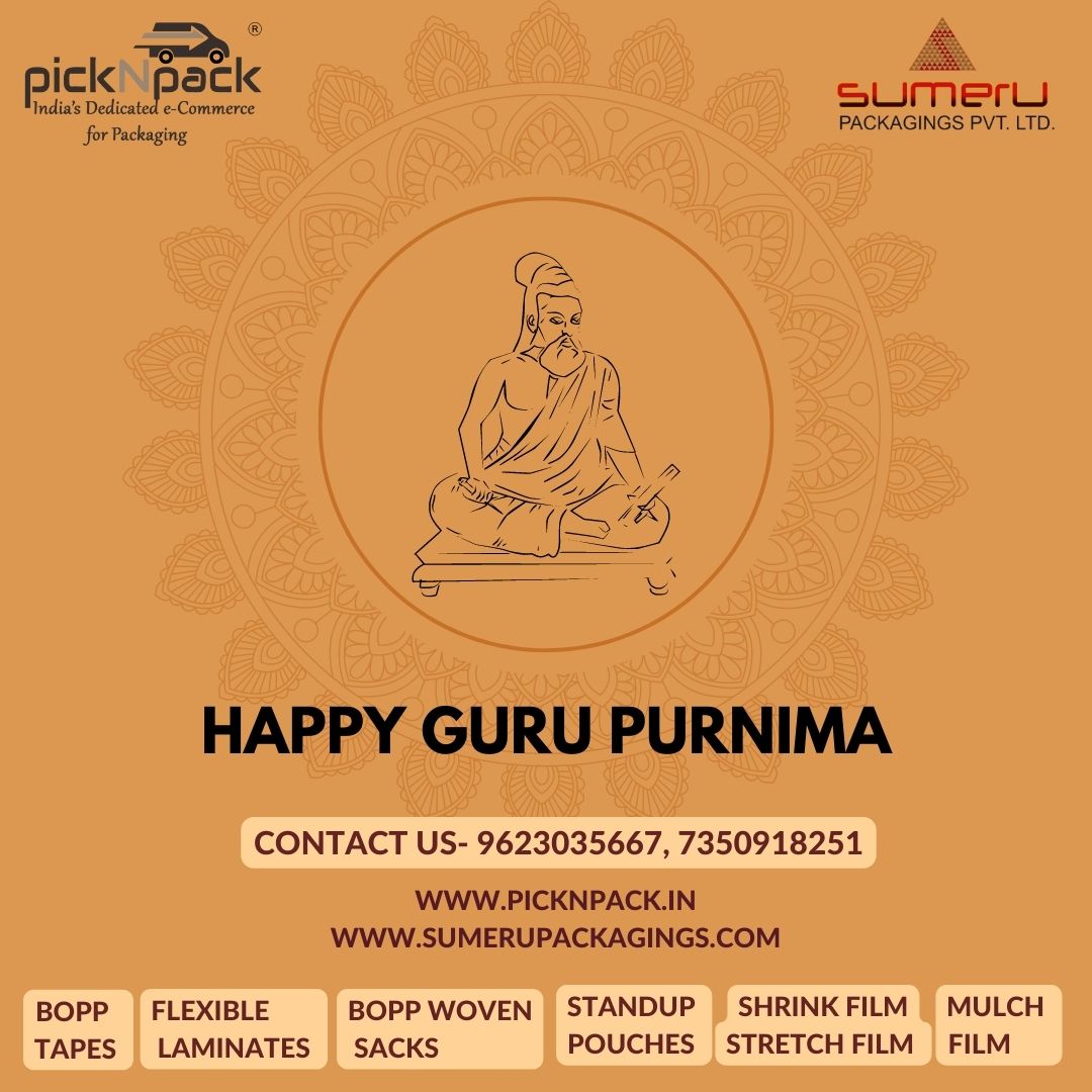 picknpack_in's tweet photo. The people who make you better are your gurus, who give you wings to fly. Wishing everyone Happy Guru Purnima #gurupurnima #packagingsolutions #standuppouch #centerseal #pillowpouch #threesideseal #spoutpouch #bopptapes #mulchfilm #stretchfilm #shrinkfilm #courierbags #picknpack https://t.co/QOCZq57L6l