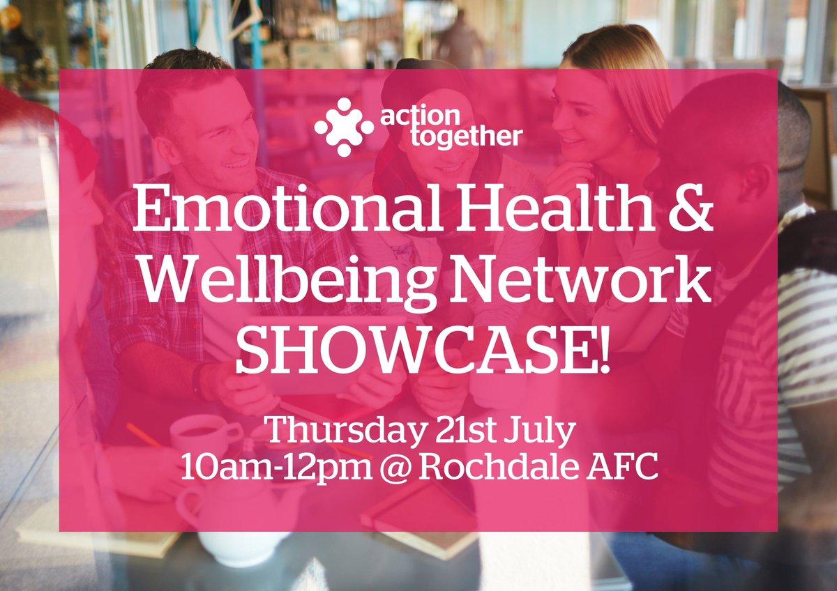 Action Together (@weacttogether) on Twitter photo Emotional Health & Wellbeing SHOWCASE
Join us at <a href="/officiallydale/">Rochdale AFC</a> to celebrate projects funded by the Emotional Health and Wellbeing Network
📆 Thurs 21 July
⏰ 10am -12pm
A chance to reconnect with groups after 2 long years of virtual conversations!
ow.ly/i40s50JSBOf Emotional Health & Wellbeing SHOWCASE
Join us at <a href="/officiallydale/">Rochdale AFC</a> to celebrate projects funded by the Emotional Health and Wellbeing Network
📆 Thurs 21 July
⏰ 10am -12pm
A chance to reconnect with groups after 2 long years of virtual conversations!
ow.ly/i40s50JSBOf