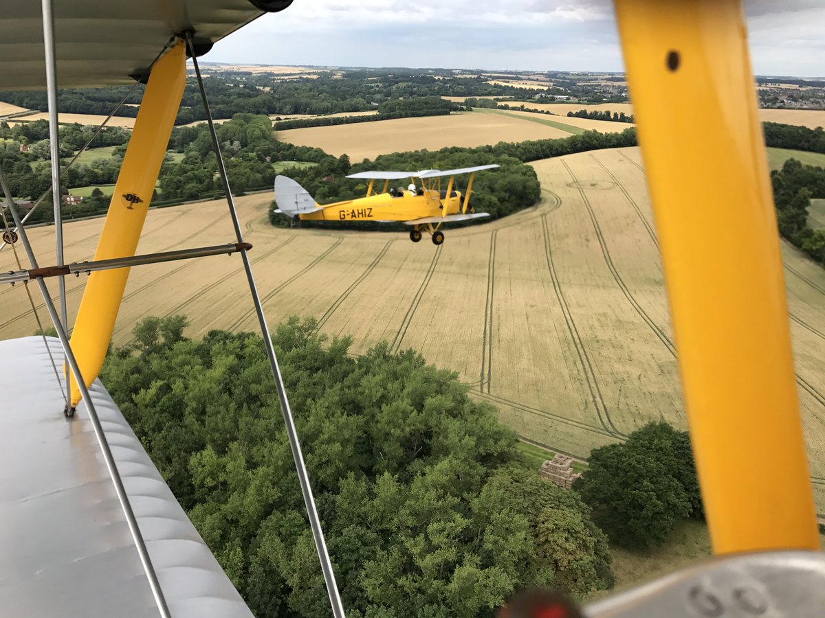 On this day, five years ago, we had a double visit from the #CambridgeFlyingGroup Tiger Moths - EI &amp; IZ.

#VintageFabrics #AudleyEndAirfield #WarbirdRepaint #AircraftRepaint #AircraftMaintenance #AircraftFabric #Warbirds #DH82A #deHavilland