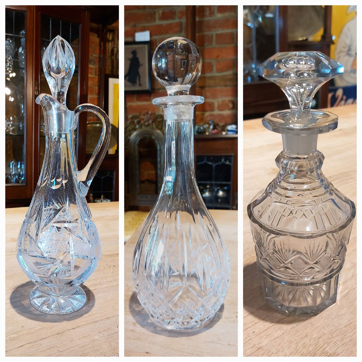 eversleybarn's tweet photo. #winedecanters #crystalcutdecanters #leadcrystaldecanters #caithnesspaperweight #medinaglass #studioglass #beedish #enamelbee #eversleybarnantiques https://t.co/Poi0FIq7qH