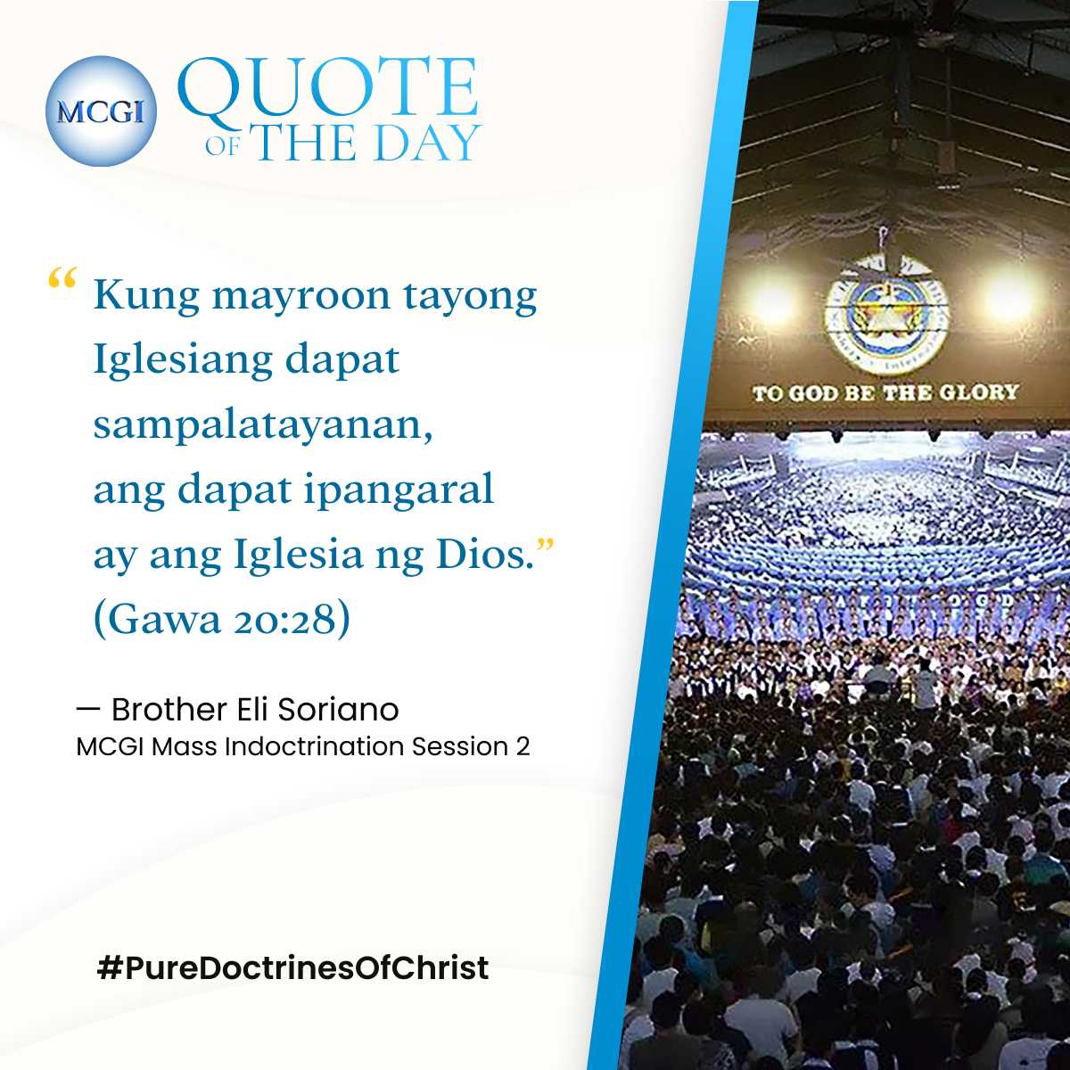 AngDatingDaanTV's tweet photo. "If there is a Church that we should believe in, a Church that we should preach, that is the Church of God." (Acts 20:28)

— Brother Eli Soriano, MCGI Mass Indoctrination Session 2

Reverence to God
#PureDoctrinesOfChrist https://t.co/ZWyKQuDZyH