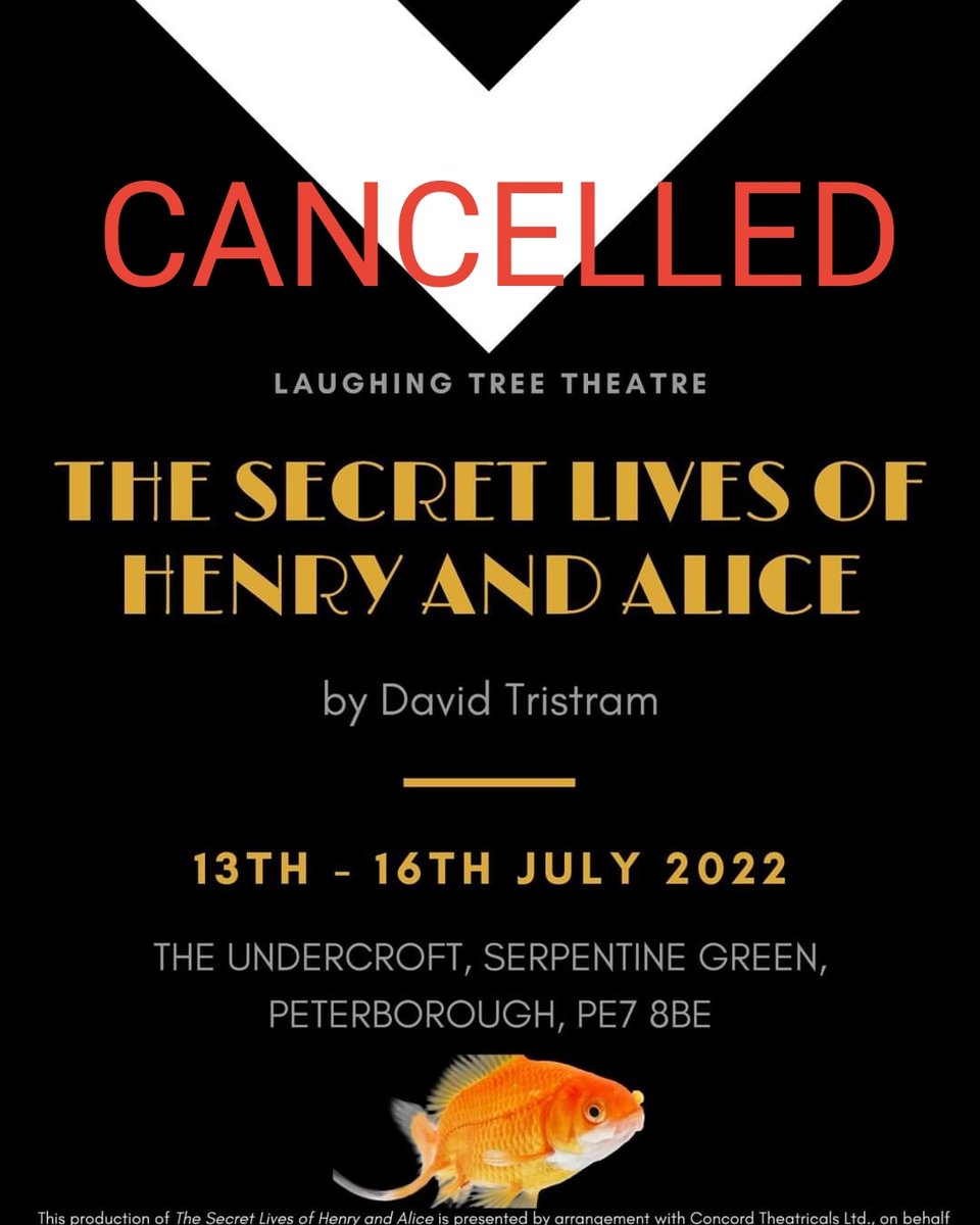 LTreeTheatre's tweet photo. It is with a heavy heart that we announce the cancellation of this week's show due to COVID-19! 
The Eastern Angles box office will be in touch with ticket holders to arrange a refund or hold on your tickets. https://t.co/VeWVBNCfeE